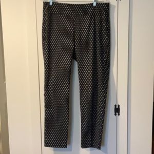 ROZ&ALI signature fit womens dark navy blue & white skinny ankle pants sz 14